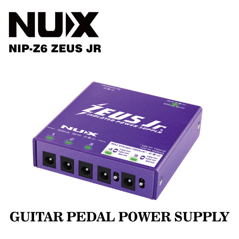 NUX Isolated Guitar Pedal Power Supply ZEUS Jr. - NIP-Z6